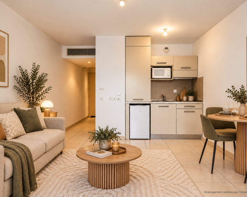 Nice - Riquier - Coquet studio de 21 m² dans une résidence avec gardien et piscine