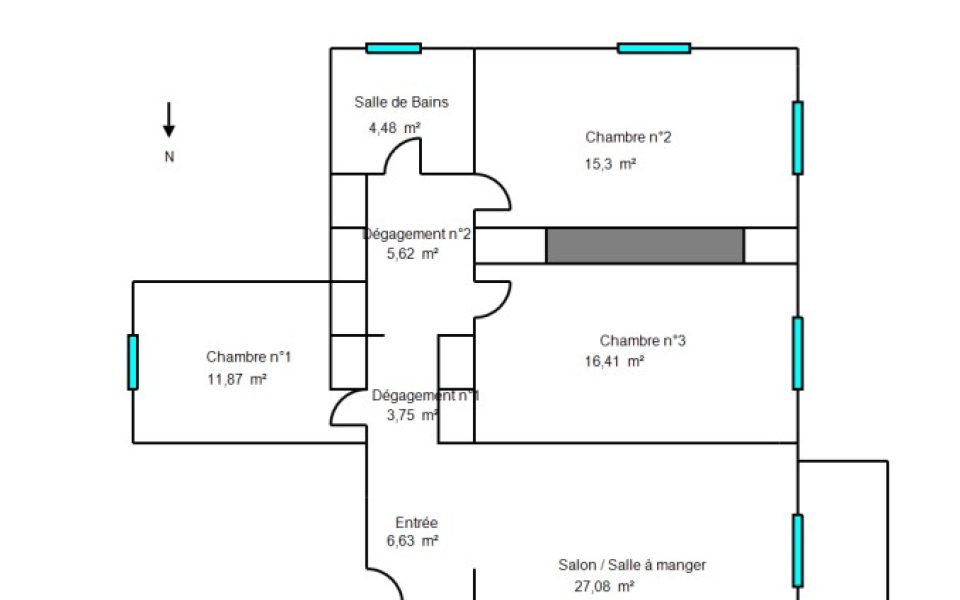 Nice – Cimiez Appartement 4 pièces 106 m2 : plan