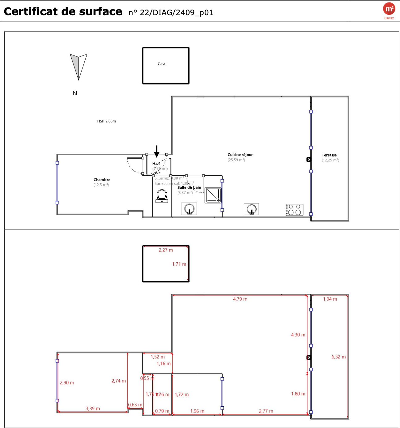 Nice Baumettes – 2 pièces coup de coeur avec terrasse proche Université : plan