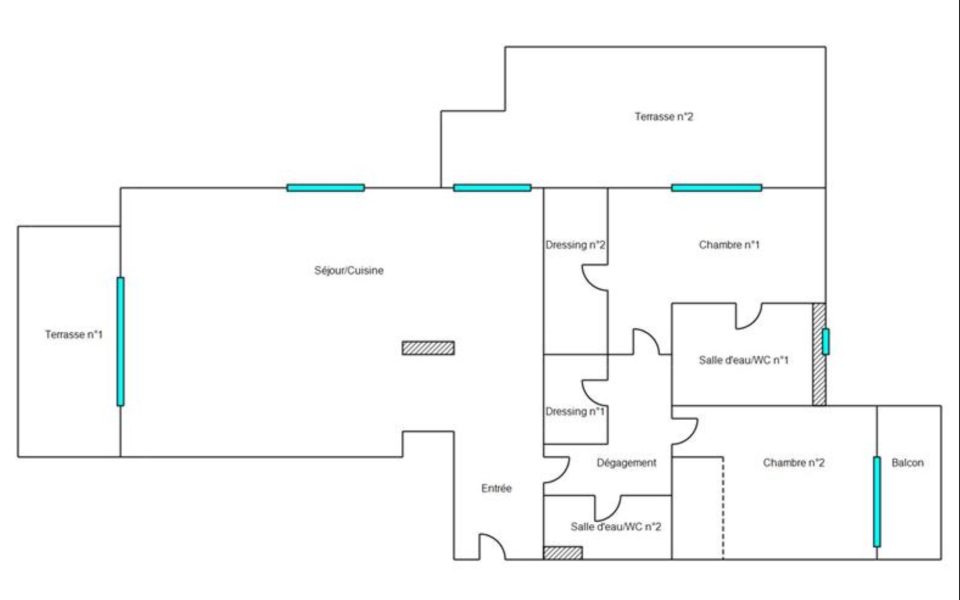 Splendido appartamento di 3 locali con vista mare – Nice Lanterne : plan