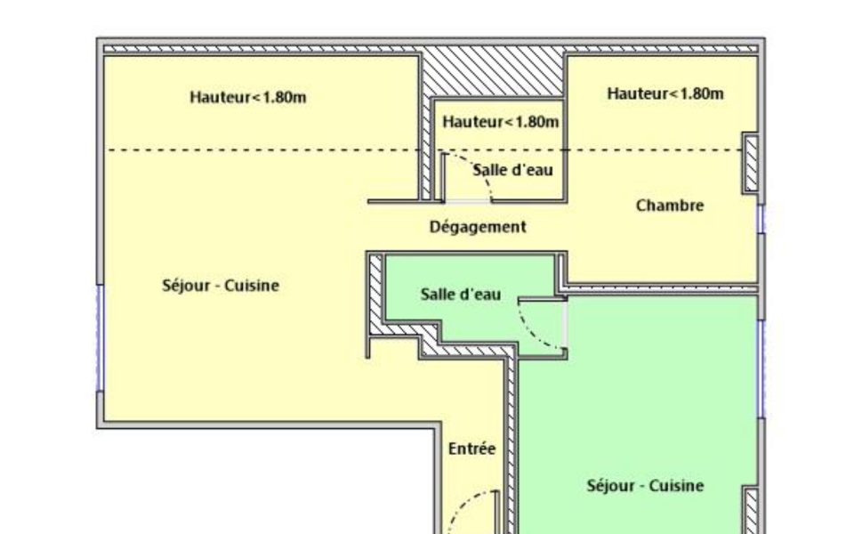 Auron – En plein cœur de la station – Merveilleux 3 pièces rénové 62 m2 au sol : plan